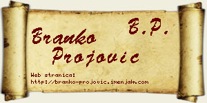 Branko Projović vizit kartica